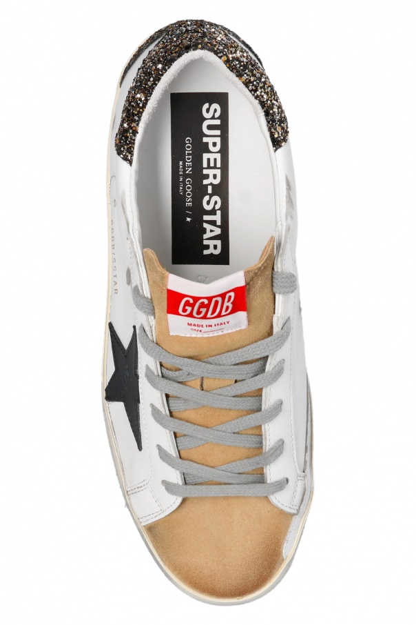 【Golden 】Superstar Classic Sneakers Handwriting★人気 Men's Super-Star with gold sparkle foxing and lettering